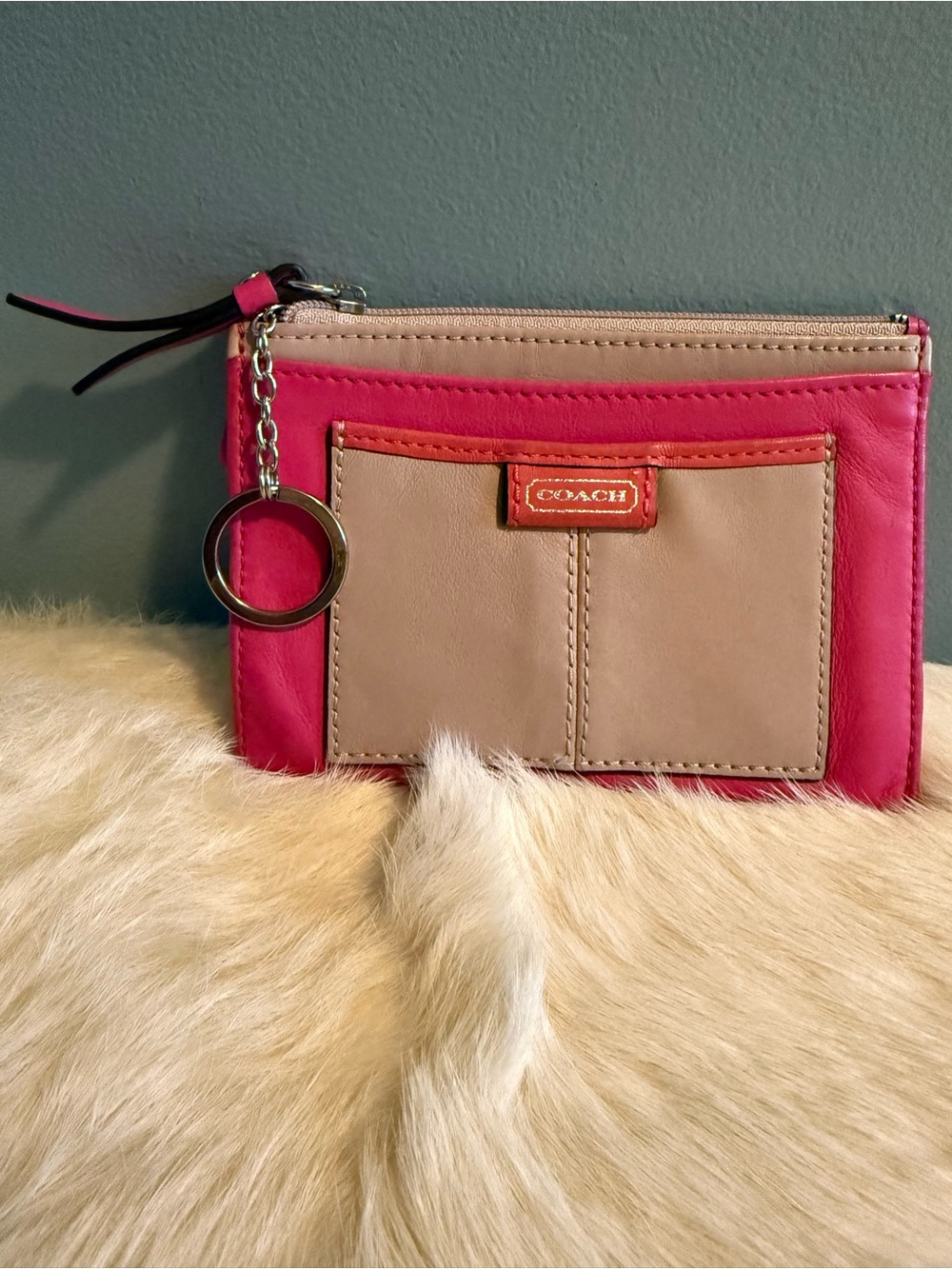 Coach Vermillion Muticolored Coin Purse